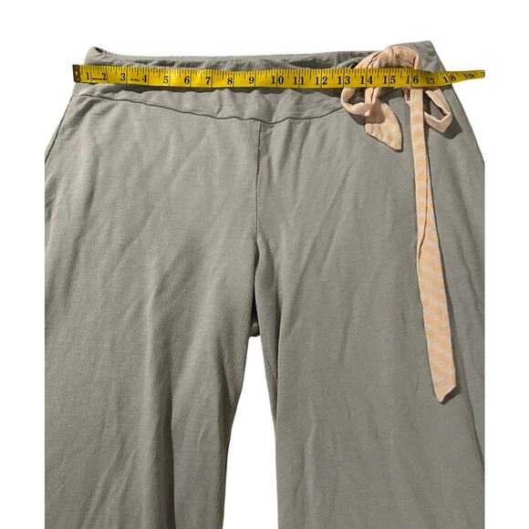 Anthropologie Pink Lotus Vtg Lounge Pants - Grey w/peach striped waist tie - LG - Picture 5 of 6